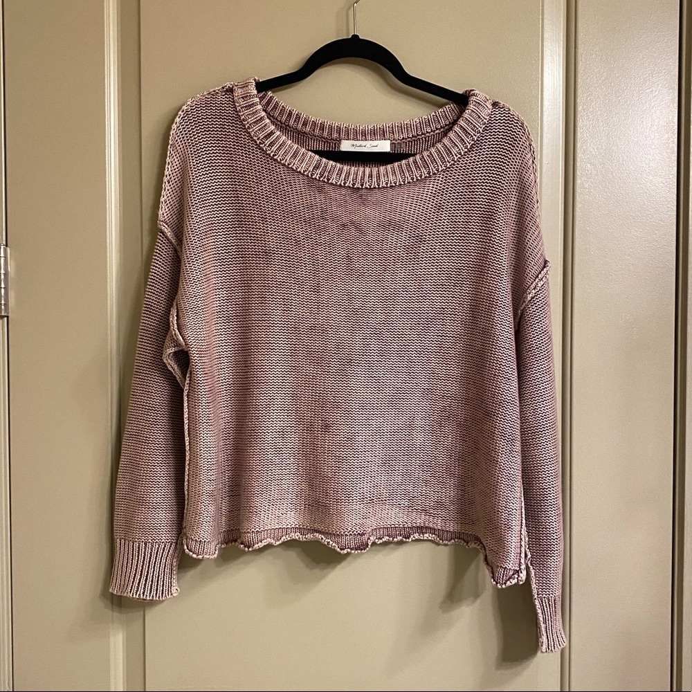Distressed cropped sweater